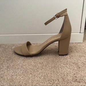 Nude strappy heels